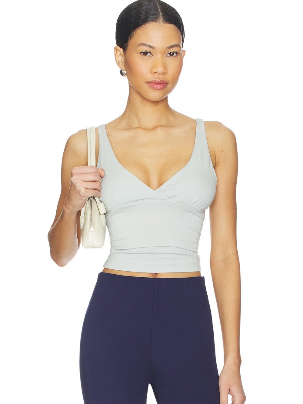 Geel Mist V-Neck Cropped Tank Top